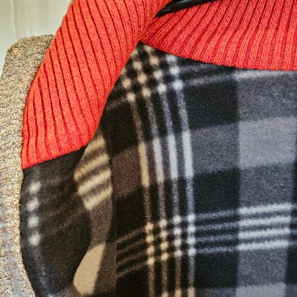 West Louis Full Zip Fleece Lined Mock Neck Sweater Herringbone Mens M - Picture 5 of 8